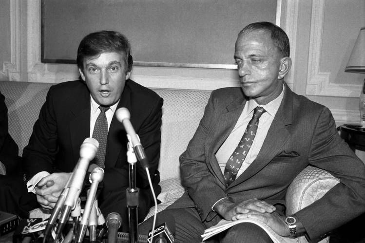Donald Trump (left) with his attorney Roy Cohn, Oct. 18, 1984.