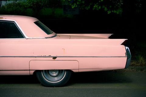 Fins of pink classic car