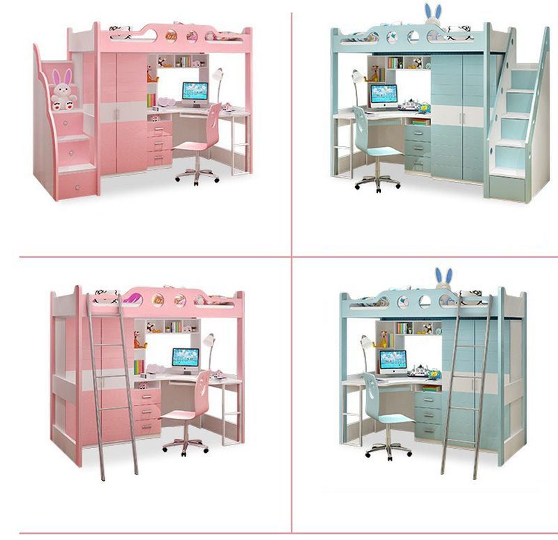 GiÆ°á»�ng táº§ng Ä‘a nÄƒng thÃ´ng minh cÃ³ tá»§ quáº§n Ã¡o + bÃ n há»�c GTE054 4