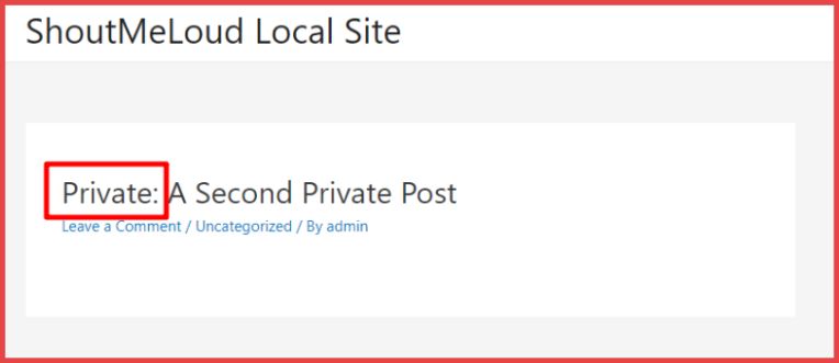 WordPress privébericht