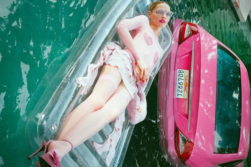 Sasha Pivovarova Enchants in Pink for Blumarine Fall 2022 Campaign
