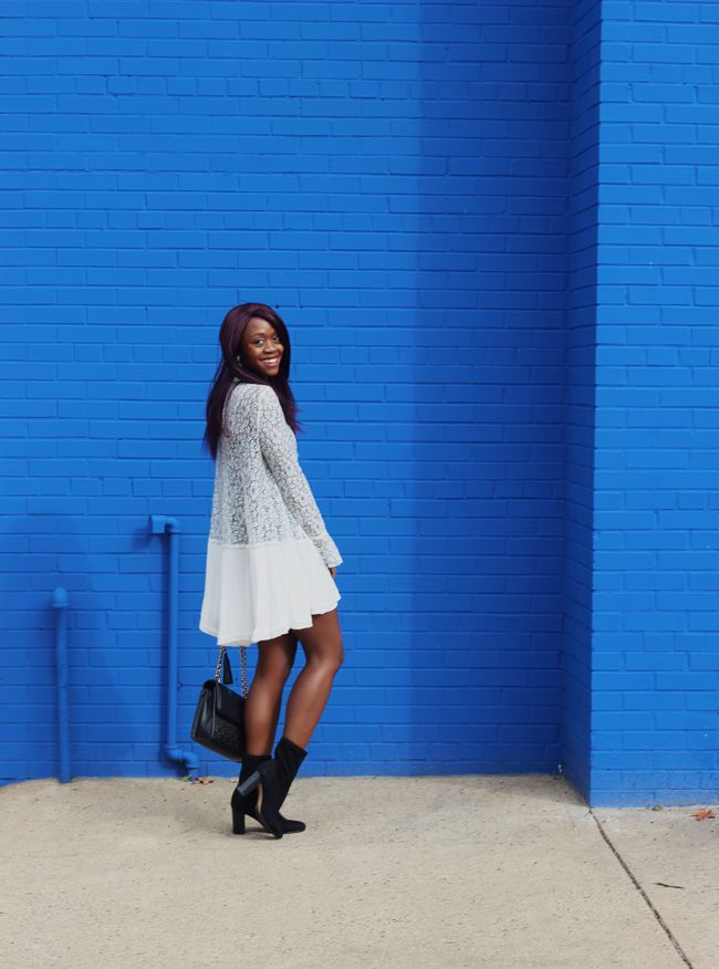 Free People Tell Tale Lace Dress, D.C. Style Blog, White Dress for Fall
