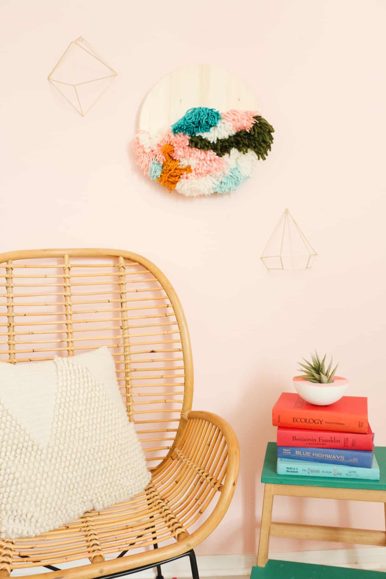 DIY Faux Latch Hook Wall Hanging