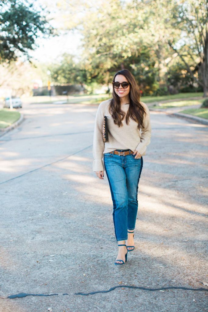 Flare cuff sweater, gold knit sweater, fall must-have sweaters