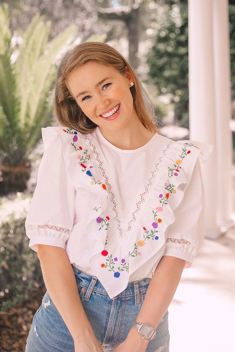 mi golondrina embroidered blouse