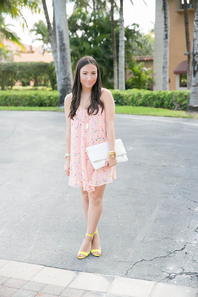 Blush Print Trapeze Dress