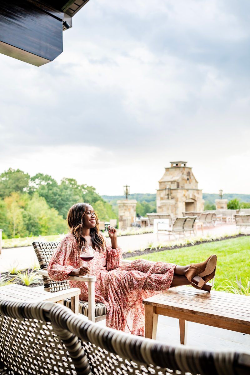 How to Overcome Imposter Syndrome, featured by top US lifestyle blogger, Alicia Tenise: image of a woman wearing a Free People Feeling Groovy Maxi Dress