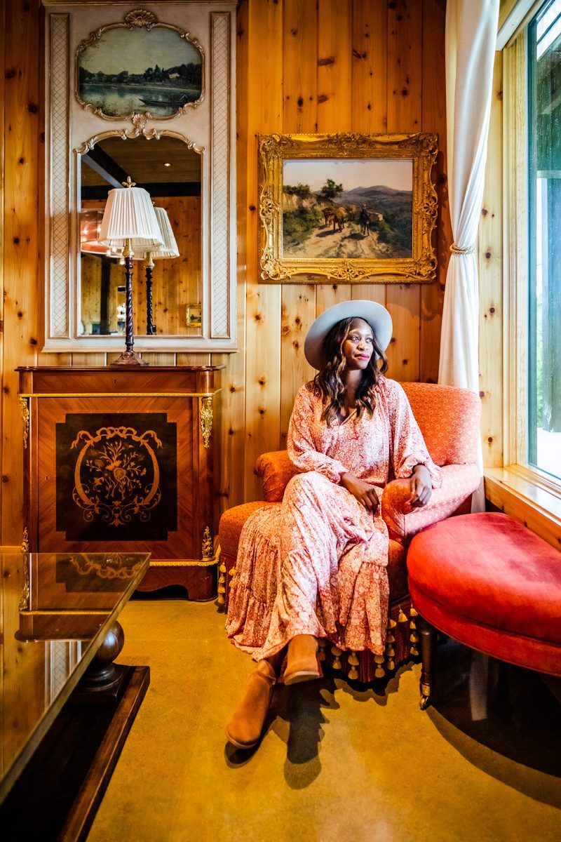 How to Overcome Imposter Syndrome, featured by top US lifestyle blogger, Alicia Tenise: image of a woman wearing a Free People Feeling Groovy Maxi Dress
