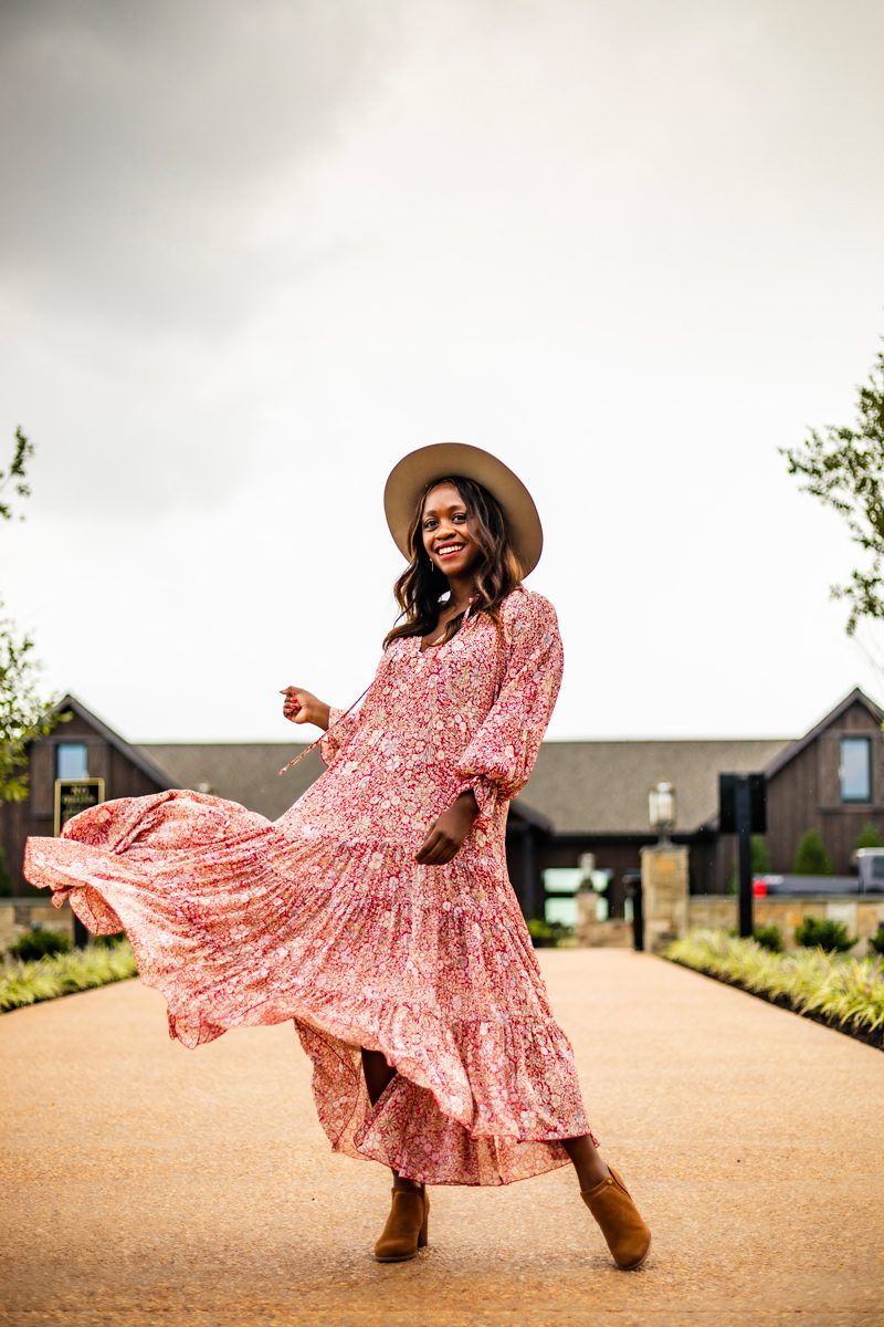 How to Overcome Imposter Syndrome, featured by top US lifestyle blogger, Alicia Tenise: image of a woman wearing aFree People Feeling Groovy Maxi Dress
