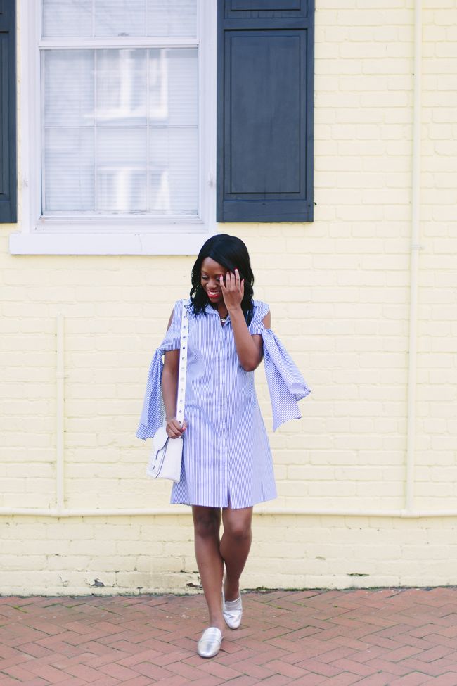 D.C. blogger Alicia Tenise styles the Style Mafia Viggio Dress and Sam Edelman Perri Mules