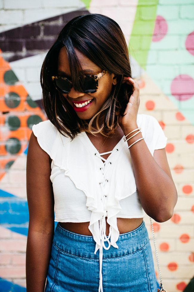 lace up top, what to wear to a music festival, selima optique amanda sunglasses