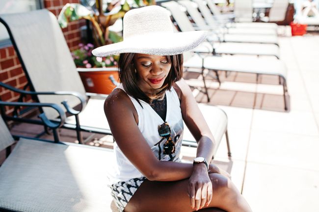 selima optique amanda sunglasses, lancome le vermillion, northern virginia fashion blog, summer pool outfit