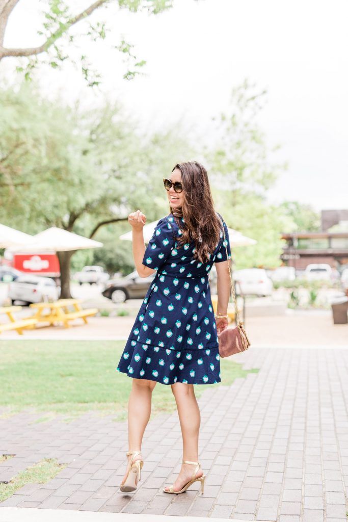 Strawberry print preppy shirtdress