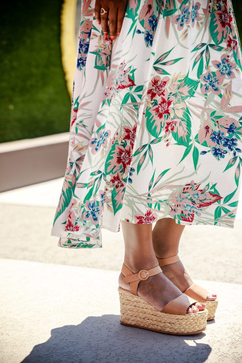 Dolce Vita Dane Platform Espadrilles - Red Dress Floral Wrap Dress for the Summer featured by popular DC style blogger, Alicia Tenise