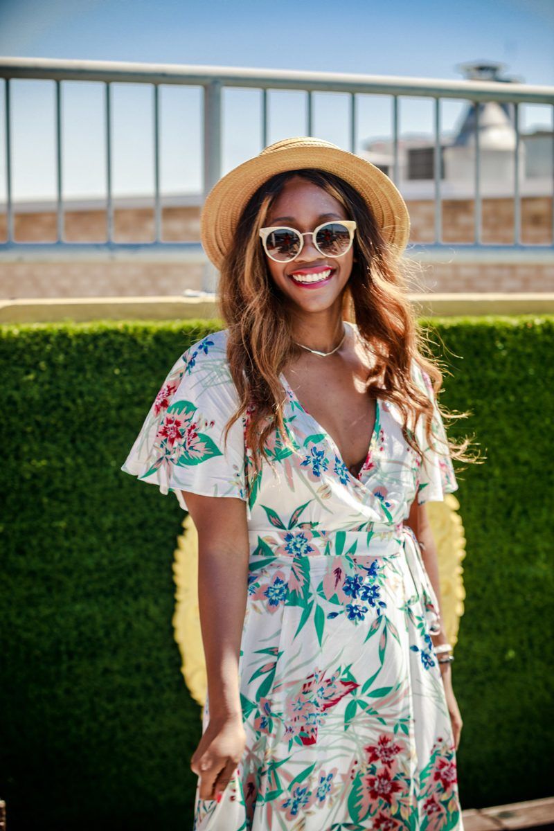 How to Style a Wrap Dress for Summer - Red Dress Floral Wrap Dress for the Summer featured by popular DC style blogger, Alicia Tenise