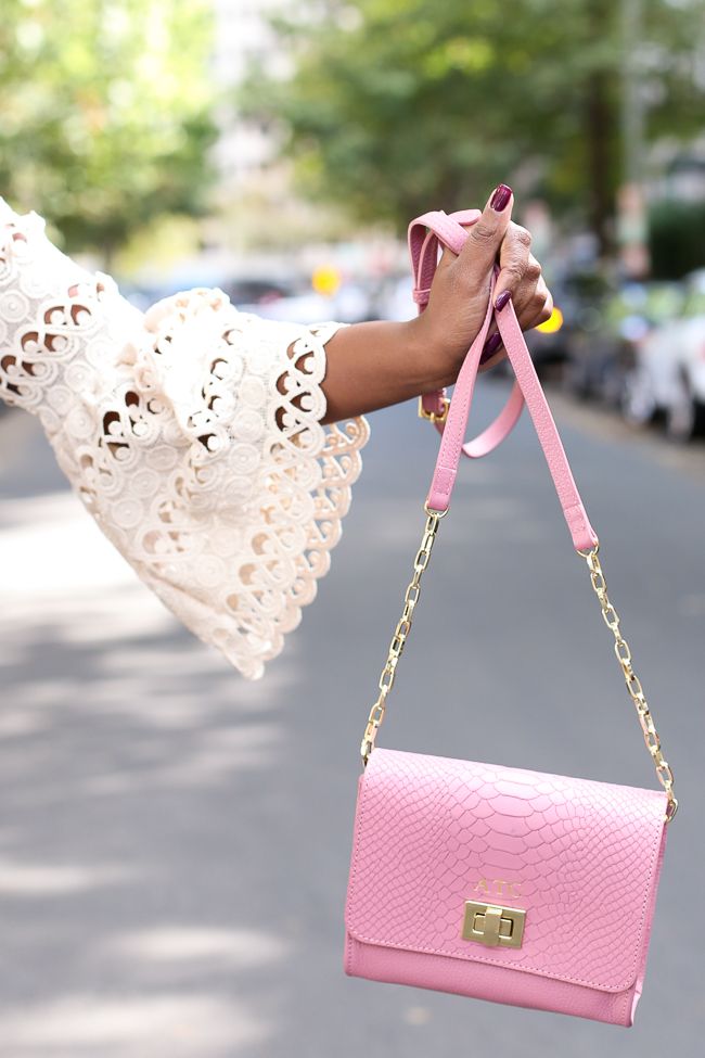 Gigi New York Catie Crossbody Bag in Rose Embossed Python