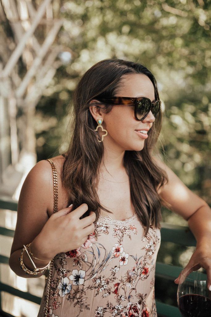 Statement earrings, Julie Vos, Celine sunglasses