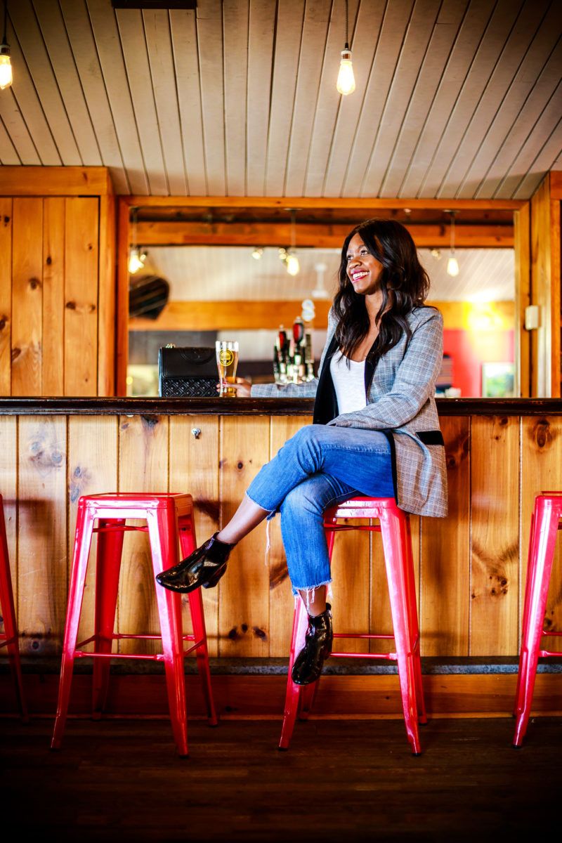 Plaid Blazer Trend Fall 2017, Mother Insider Crop Denim - The Plaid Blazer by Philadelphia fashion blogger Alicia Tenise