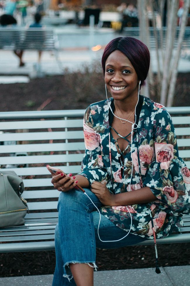 Show Me Your Mumu Floral Top, Mother Denim The Insider Cropped Flare Denim