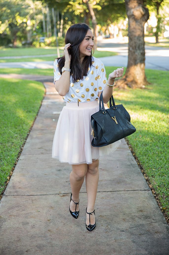 thefashionistasdiary+miami_blogger+tulle+style+fall+polkadots