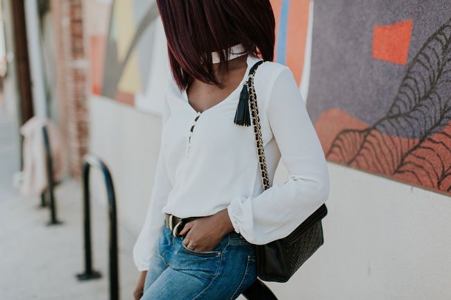 White Cutout Blouse