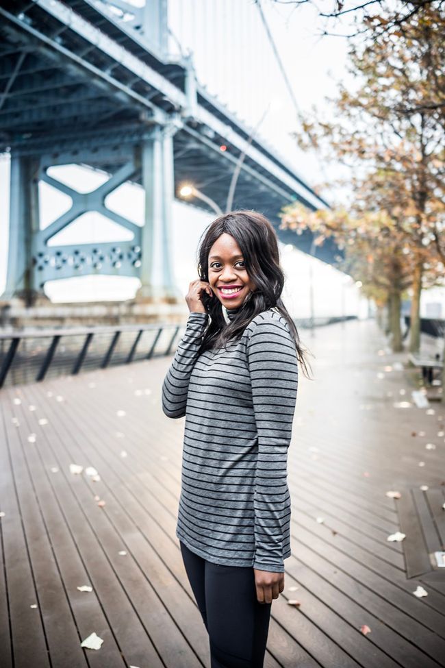 Athleta Striped Turtleneck - Winter Gym Clothes Ideas with Athleta Activewear by Washington DC fashion blogger Alicia Tenise