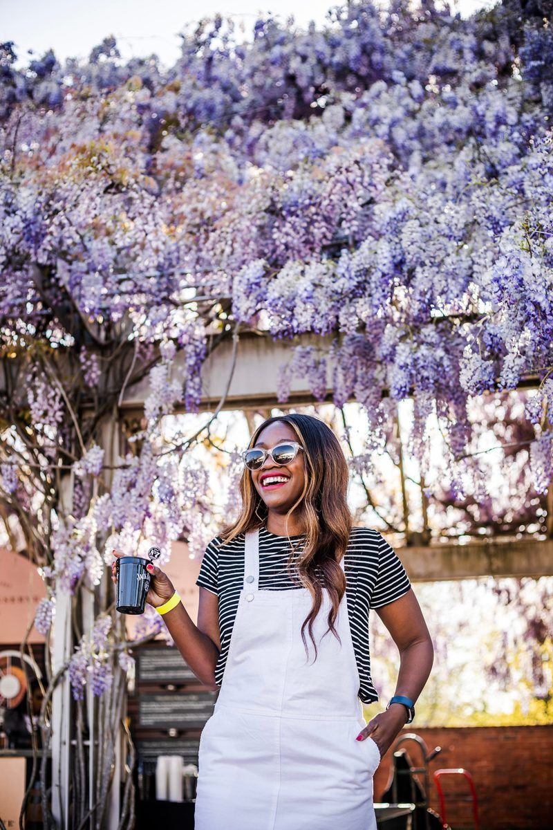 Williamsburg Wisteria, How to Wear a Overall Dress - True Life: I Botched My First Major Blog Advertising Campaign by popular DC Blogger, Alicia Tenise