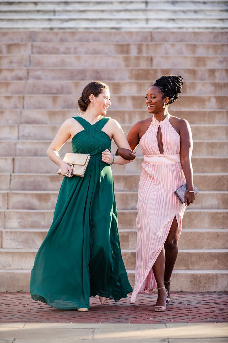 Black Tie Event Outfit featured by top US fashion blogger Alicia Tenise; Image of woman wearing The Jetset Diaries Blush Aster Halter Gown