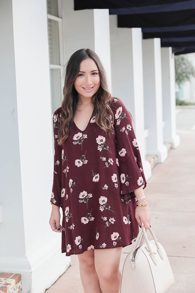 printed-bell-sleeve-dress