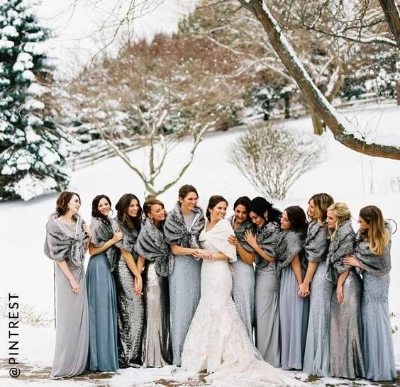 Snowy wedding shoot
