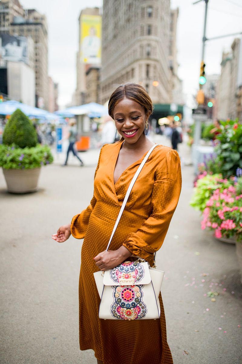 Orange Midi Dress for Fall | Why I'm Never Joining a Gym Again featured by top Virginia lifestyle blog Alicia Tenise