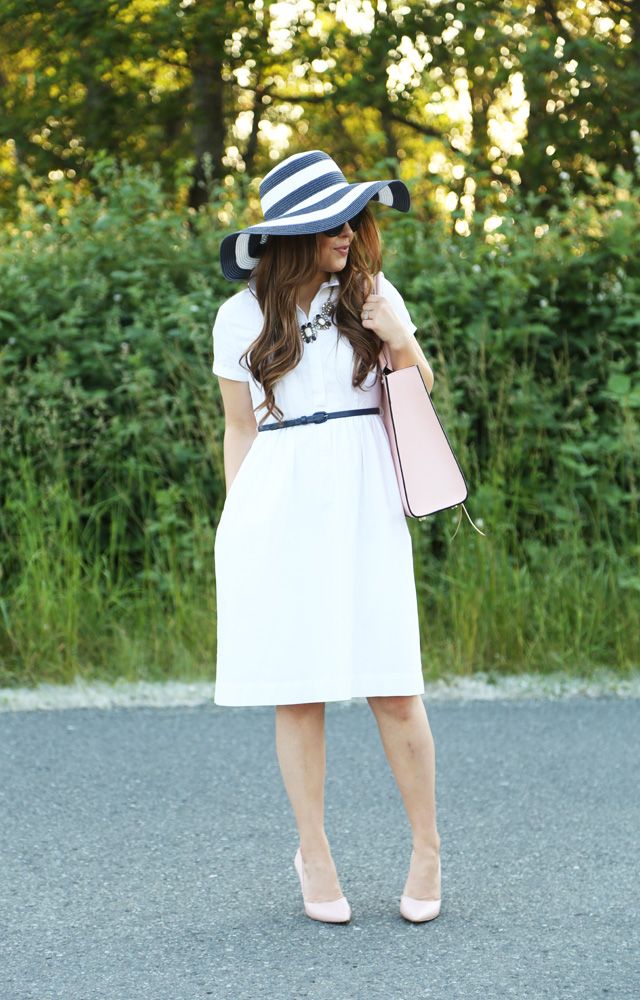 striped navy sun hat