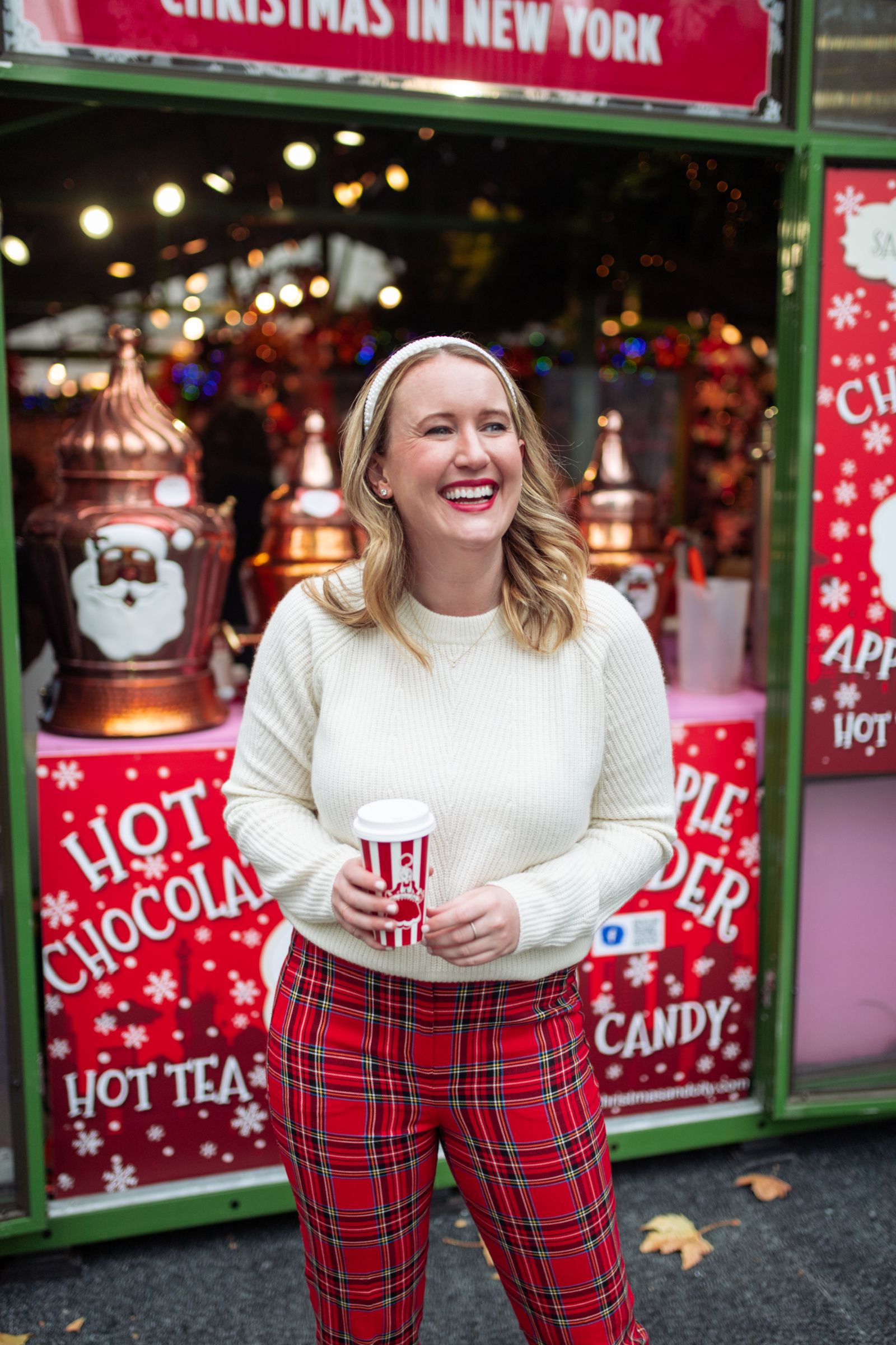 Plaid Pants Holiday Outfit I wit & whimsy