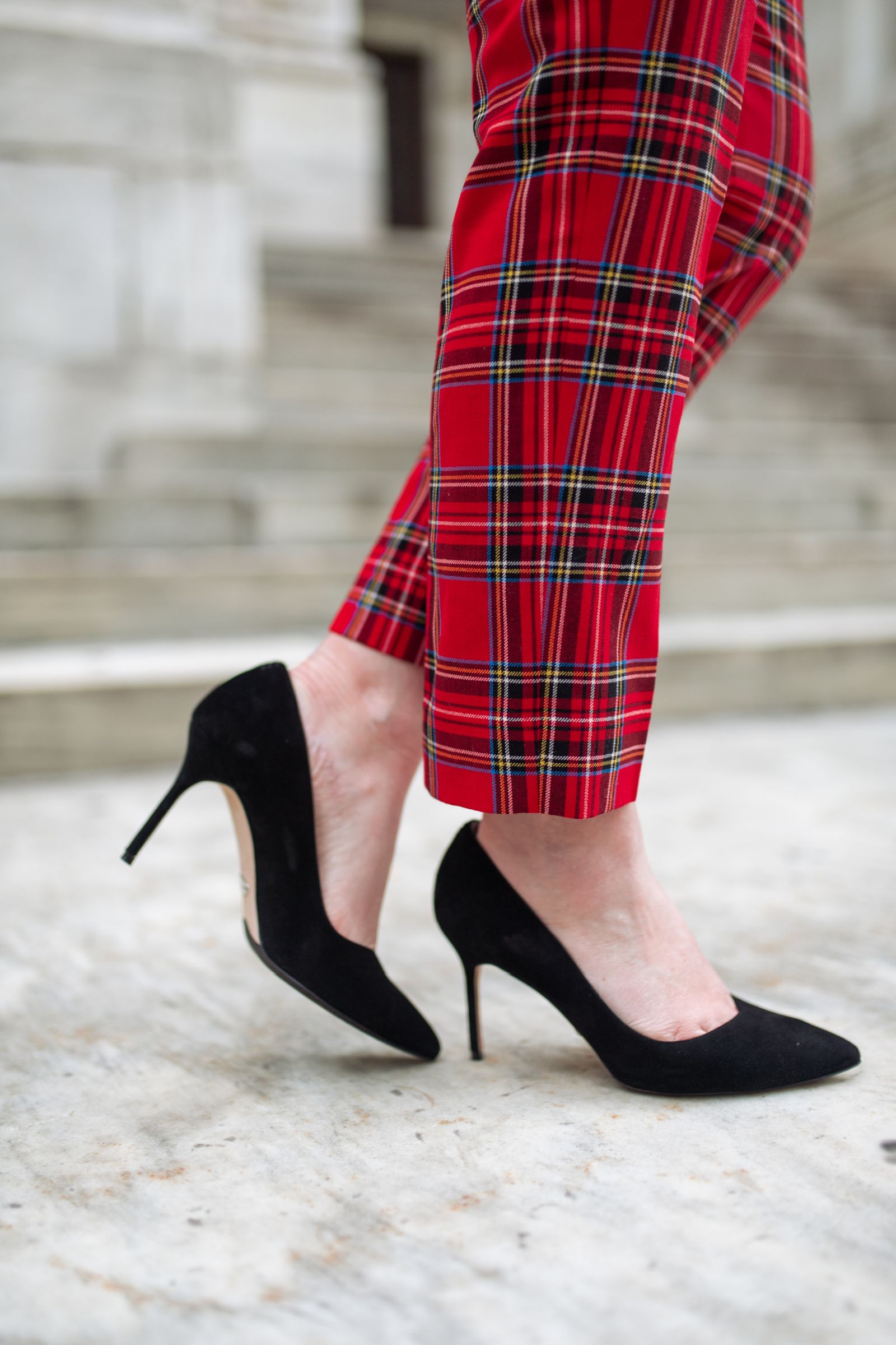 Plaid Pants + Pumps