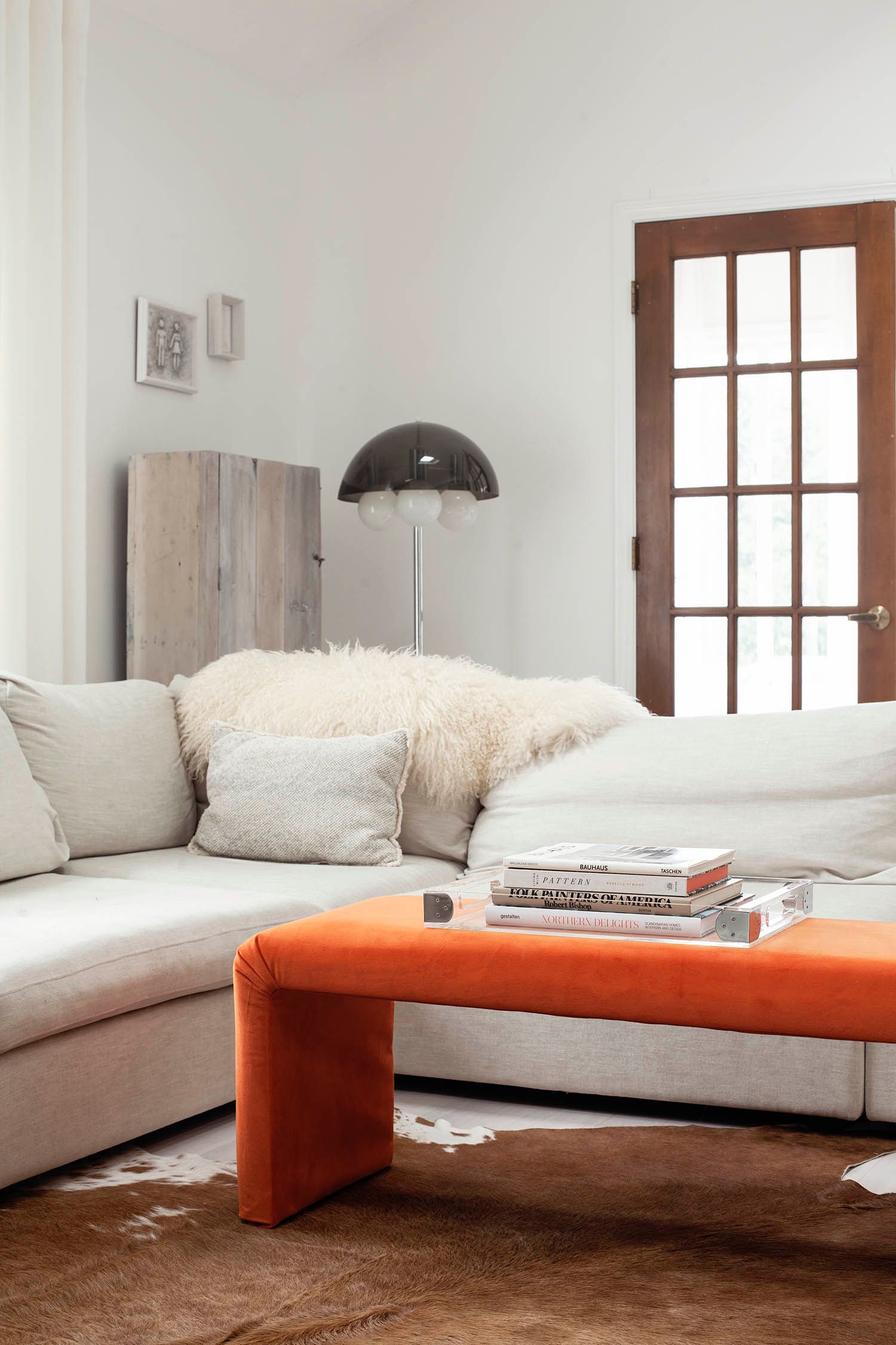 upholstered waterfall bench DIY