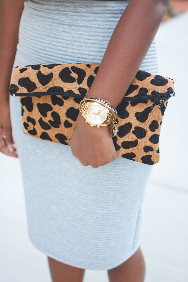 vanity room dress, dc blogger, leopard clutch, mock neck dress, michael kors runway watch
