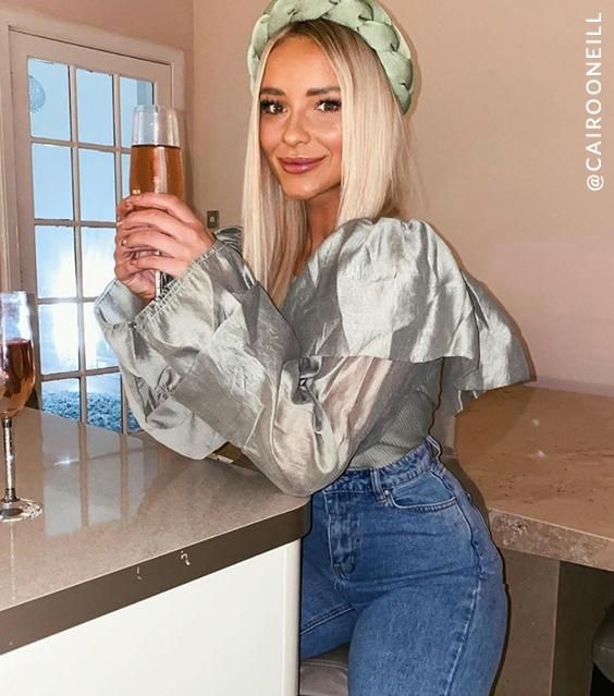 Cairo in Green Puff Sleeve Top