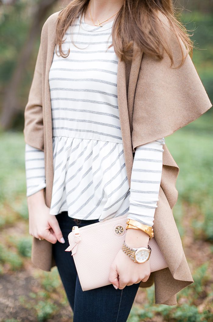 striped peplum tee