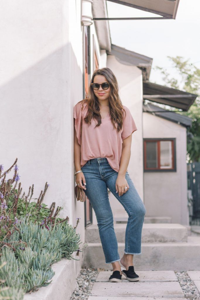 raw hem cropped jeans outfit | Adored by Alex