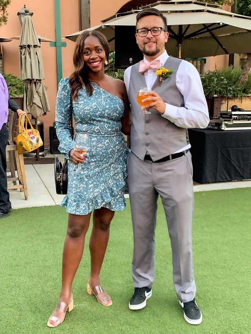Shopbop Sale featured by top US fashion blogger Alicia Tenise; Image of a woman wearing the Wayf Michelyne One Shoulder Mini Dress and Schutz Victorie Double Strap Vinyl Sandals