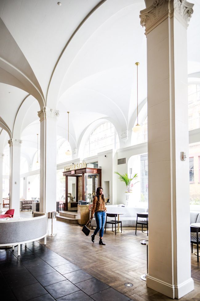 Quirk Hotel Lobby - Why You Need A Statement Top: The Leopard Blouse by Washington DC fashion blogger Alicia Tenise