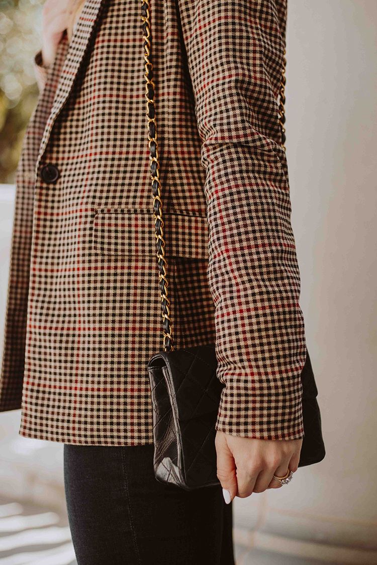 women plaid blazer