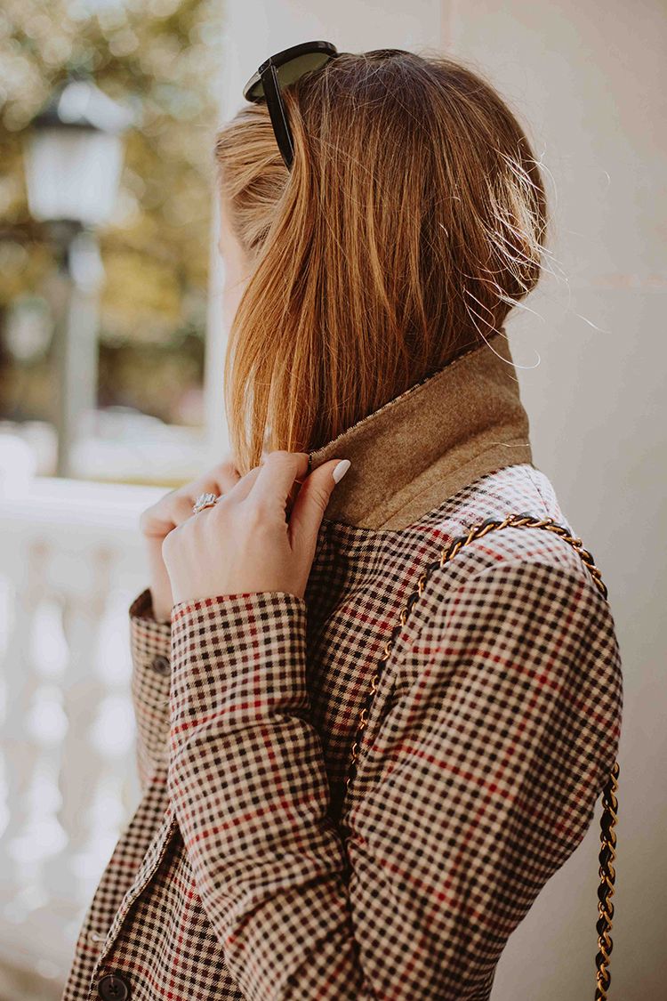 women plaid blazer