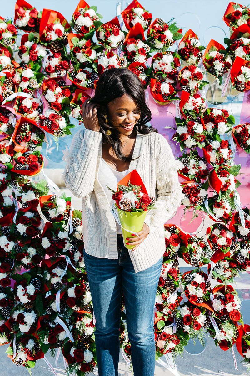 Madewell Fringe Cardigan, Teleflora Love Out Loud - Spreading Cheer This Holiday Season by Washington DC blogger Alicia Tenise