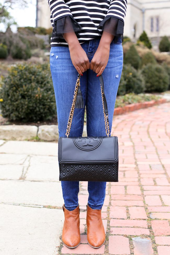 Black Tory Burch Fleming Convertible Bag