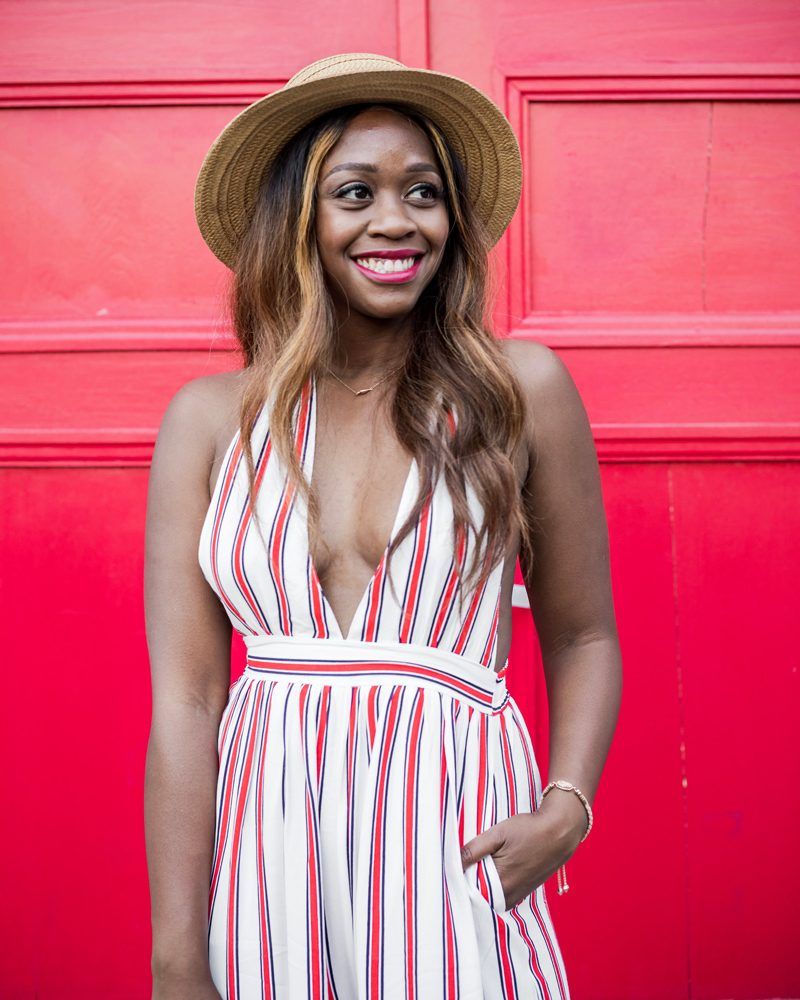 The Striped Jumpsuit featured by popular DC Fashion blogger, Alicia Tenise