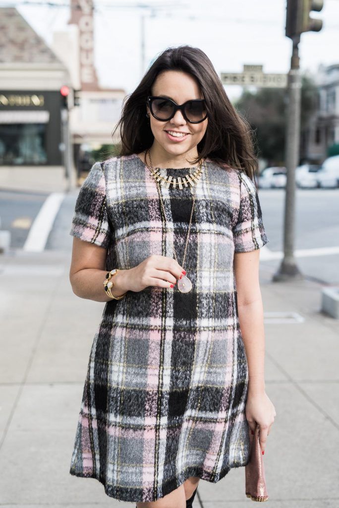 Line & Dot frontier plaid dress