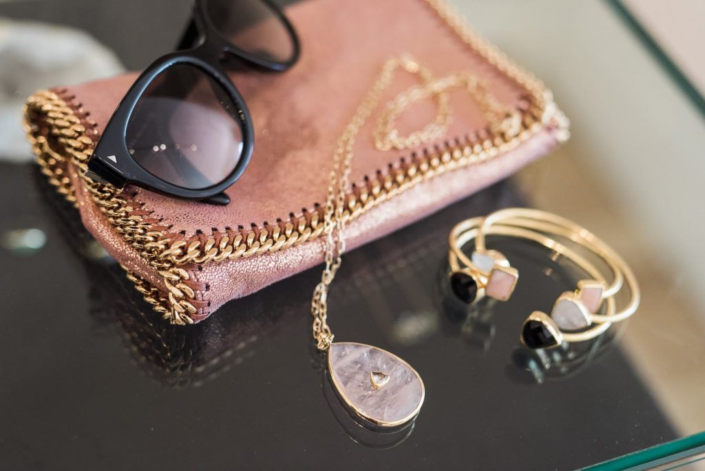 Margaret Elizabeth jewelry - Stella McCartney clutch