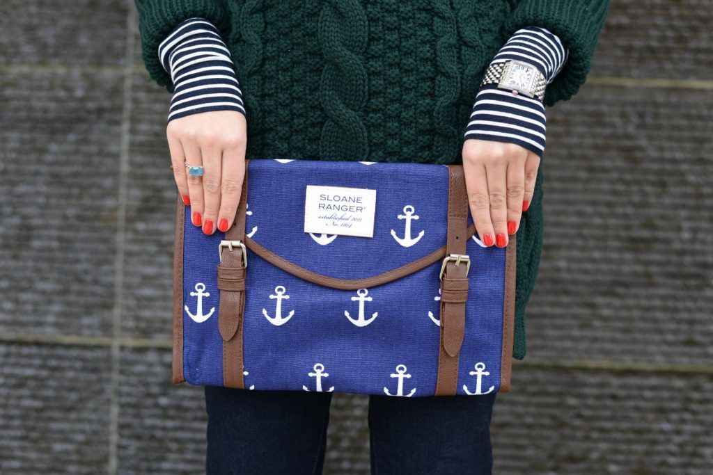Sloane Ranger anchor clutch
