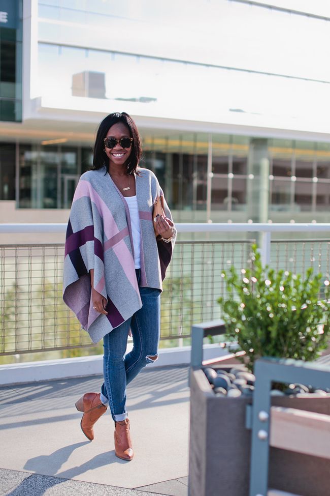 talbots poncho, breast cancer awareness month, frye reina bootie, dc blogger, how to wear a poncho, casual fall date outfit,